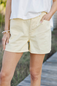 Just Right For Today Yellow Shorts