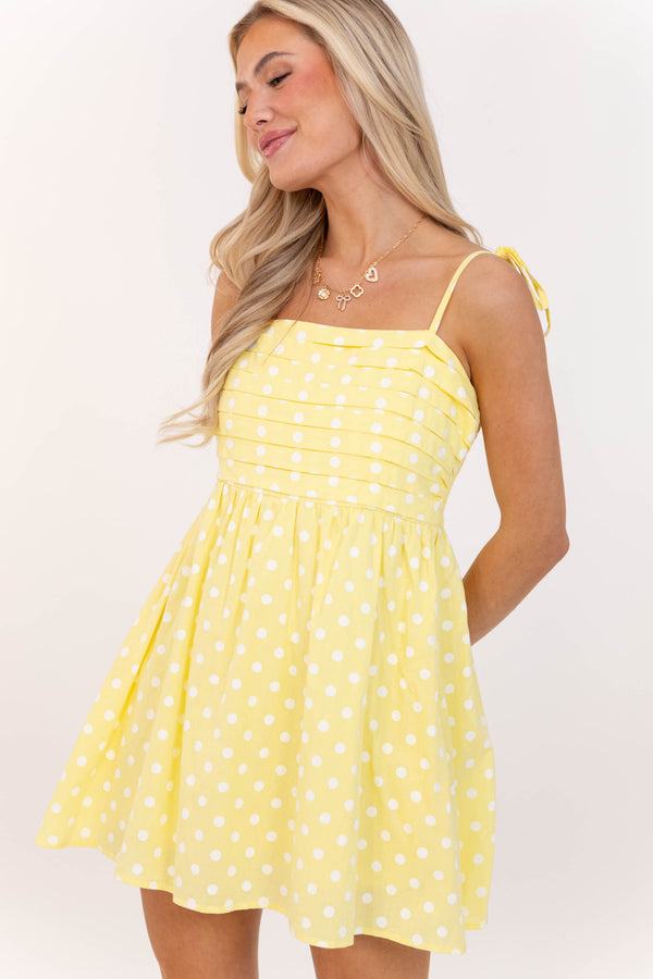 Pretty With Purpose Yellow Polka Dot Dress – Shop the Mint
