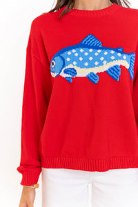 The One You’ll Reach For Red Fish Sweater