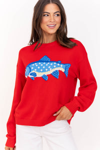 The One You’ll Reach For Red Fish Sweater