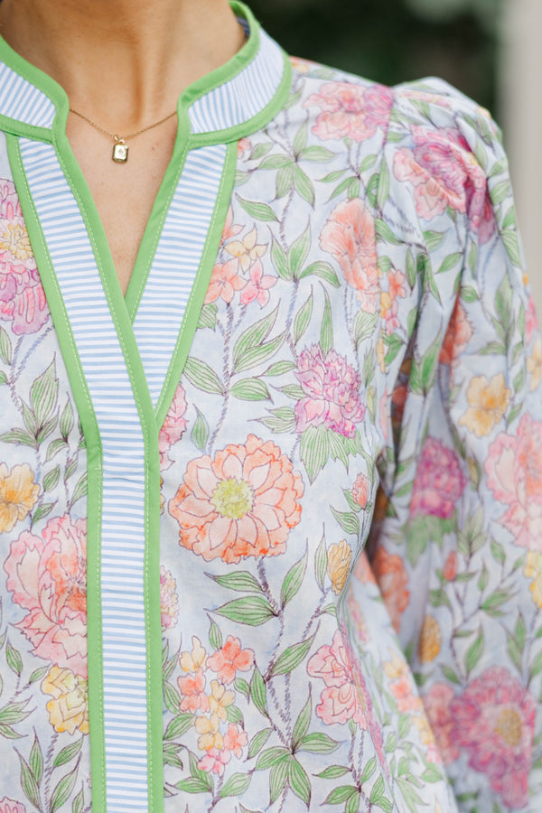 Sweet From The Start Light Blue Blouse