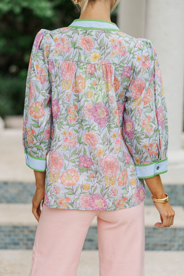 Sweet From The Start Light Blue Blouse