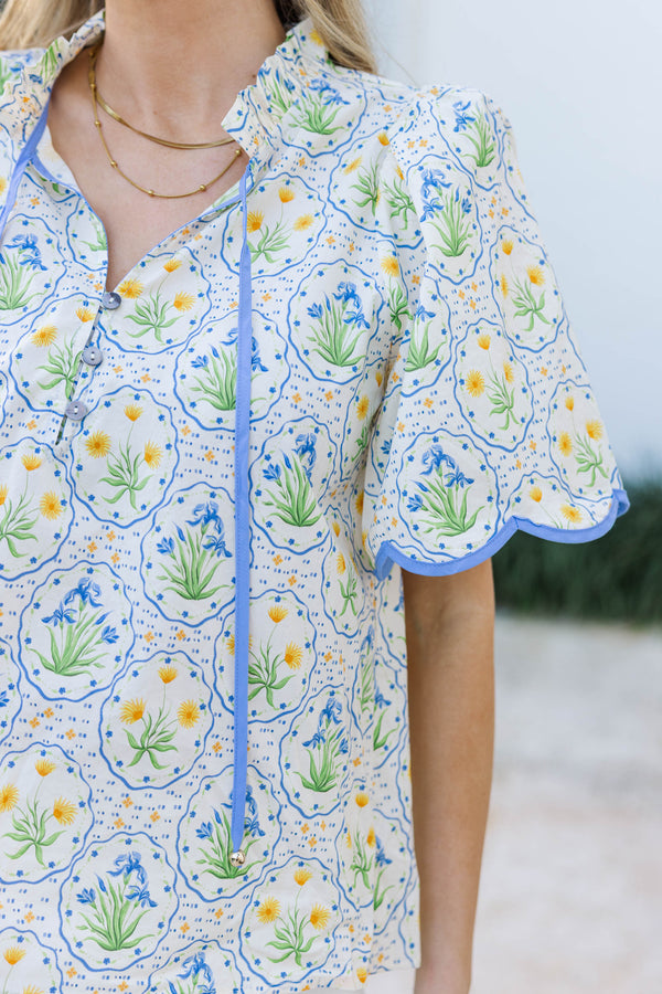 Everyday Romance Blue Blouse