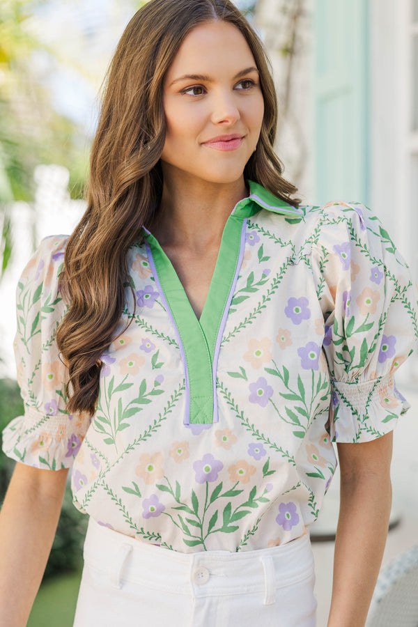 All Signs Point To Yes Green Blouse