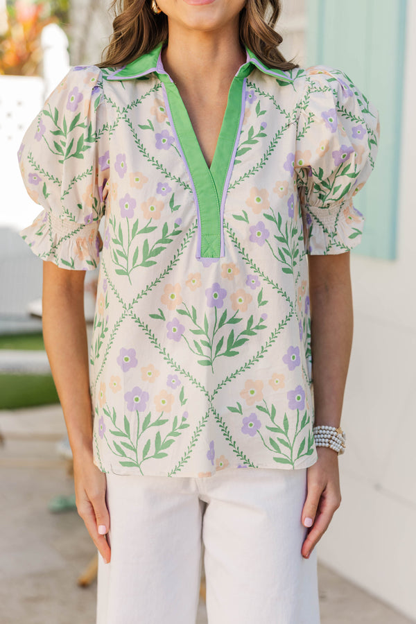 All Signs Point To Yes Green Blouse