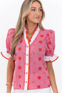 Feels Just Right Red Blouse
