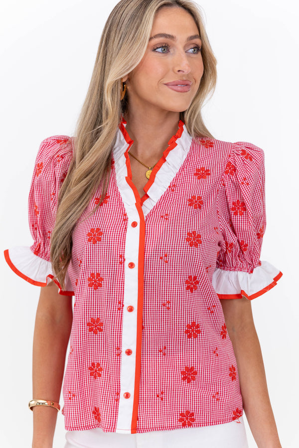 Feels Just Right Red Blouse