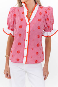 Feels Just Right Red Blouse