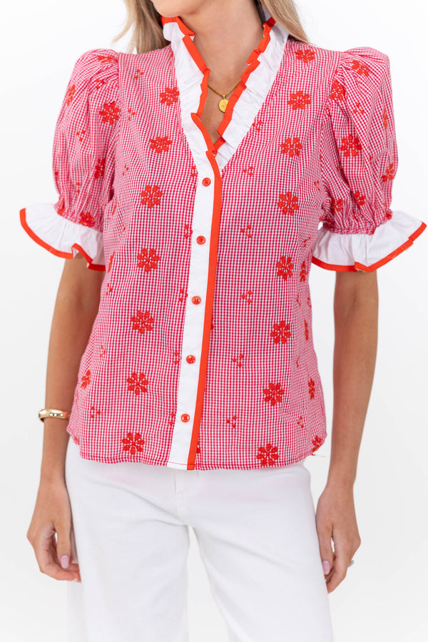 Feels Just Right Red Blouse