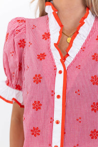 Feels Just Right Red Blouse