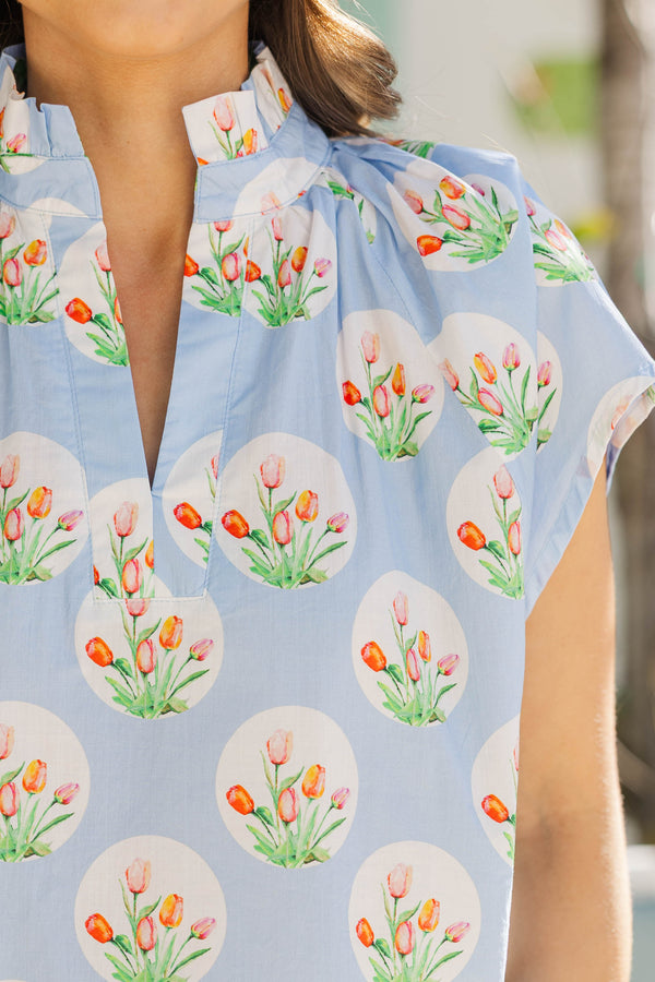 Feeling Extra Lovely Blue Blouse