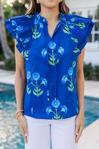 Blue Hour Navy Blue Floral Blouse
