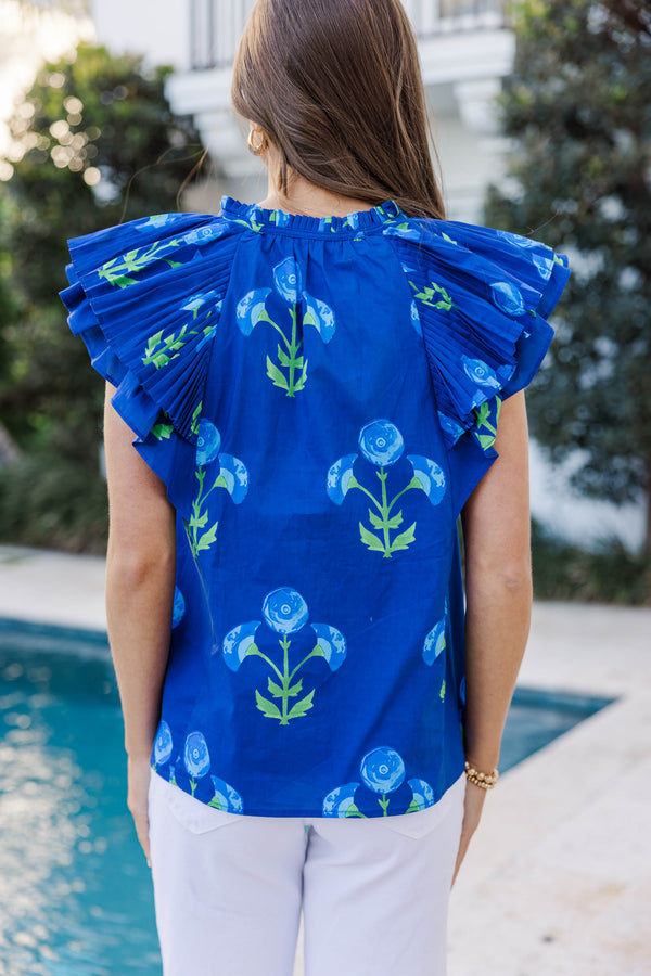 Blue Hour Navy Blue Floral Blouse