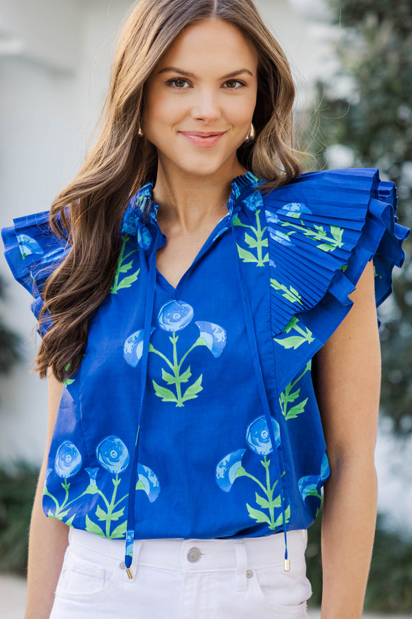 Blue Hour Navy Blue Floral Blouse