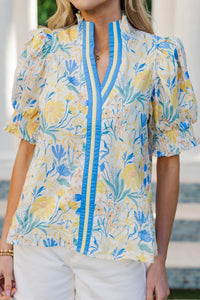 Golden Garden Yellow Floral Blouse