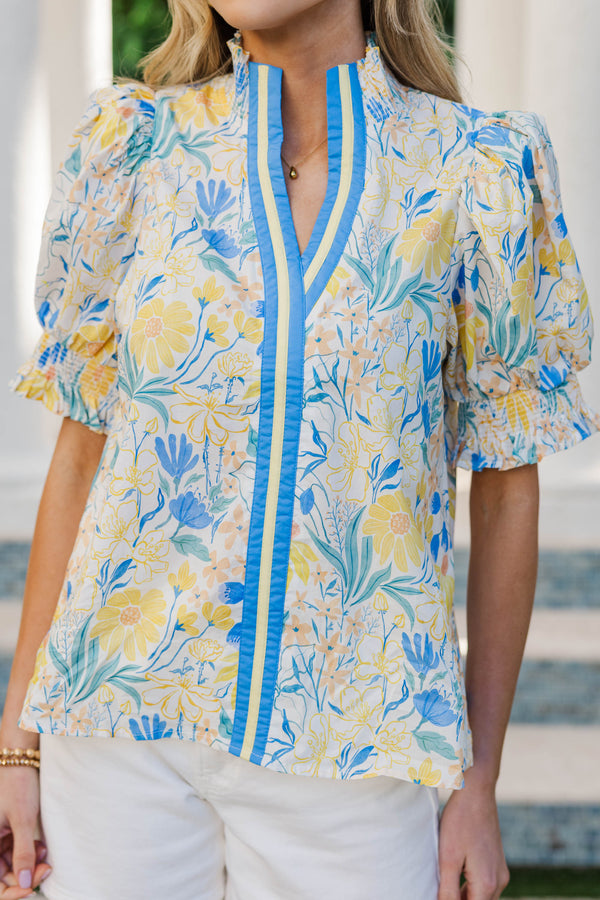Golden Garden Yellow Floral Blouse