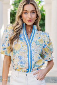 Golden Garden Yellow Floral Blouse