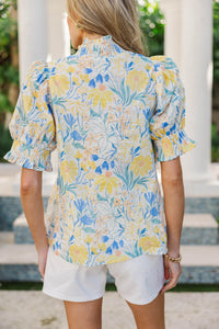 Golden Garden Yellow Floral Blouse