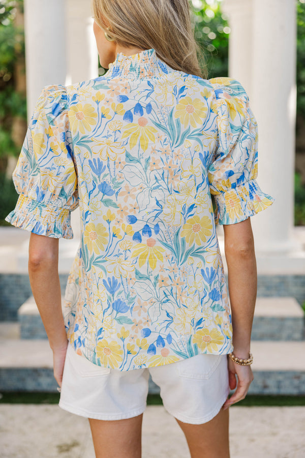 Golden Garden Yellow Floral Blouse
