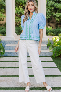 Gentle Bloom Blue Blouse