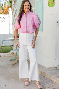 Sunshine Ready Pink Embroidered Blouse