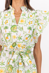 Soft Petals Green Ditsy Floral Midi Dress