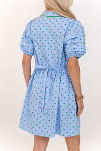 All The Sweet Details Blue Polka Dot Dress