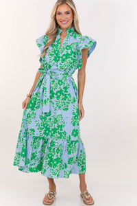 Effortless Icon Blue Floral Midi Dress