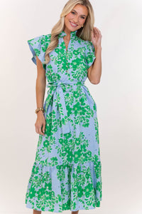 Effortless Icon Blue Floral Midi Dress