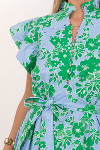 Effortless Icon Blue Floral Midi Dress
