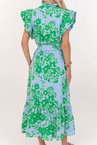 Effortless Icon Blue Floral Midi Dress