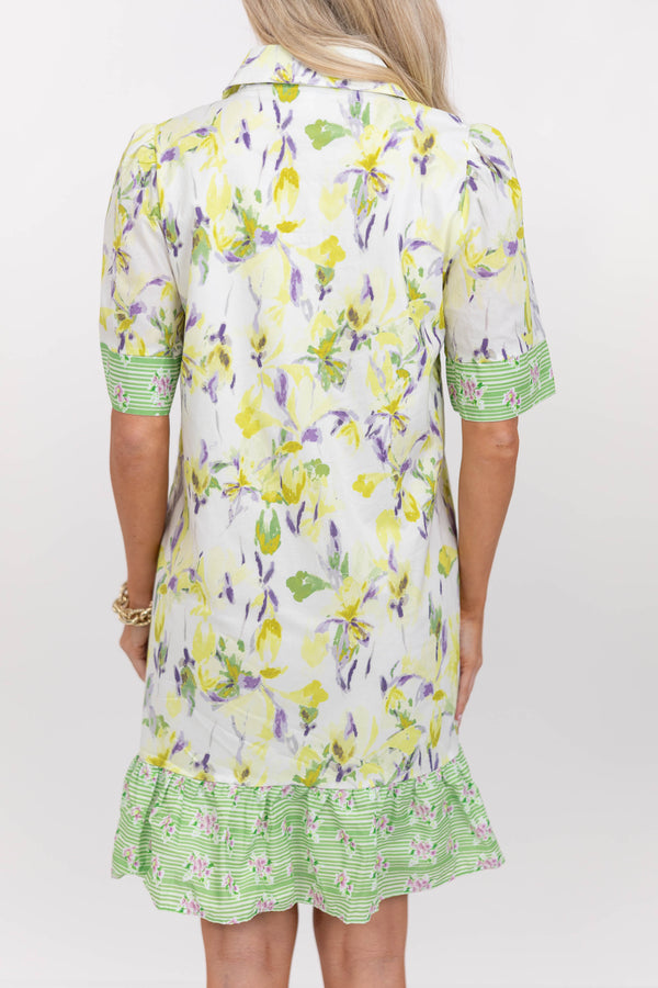 white and lime green dress Lizzie Sea Green And White Striped Maxi Dress Medium / Sea Green main image 0