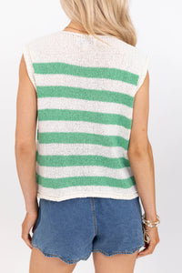 Built For Everyday Green Striped Cardigan