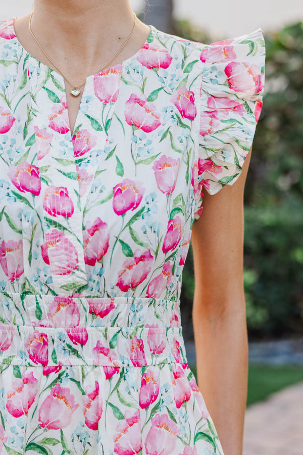 One And Done Pink Midi Dress