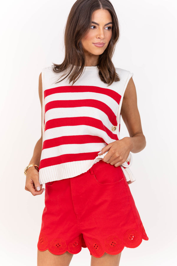 Let Your Heart Lead Red Shorts