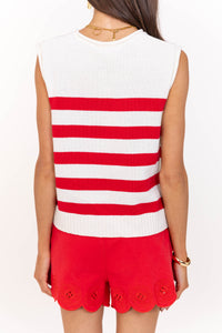 Easygoing Style Red Striped Sweater