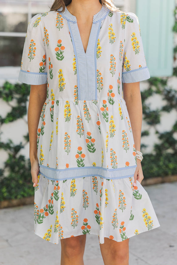 No Brainer Light Blue Medallion Dress