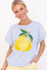 Just Enough Detail Light Blue Novelty Sweater