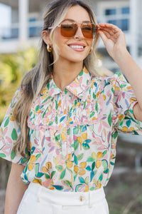 Easygoing Yet Polished Peach Floral Blouse