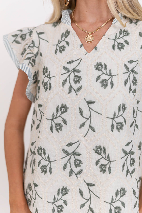 Always Easy To Style Sage Blouse