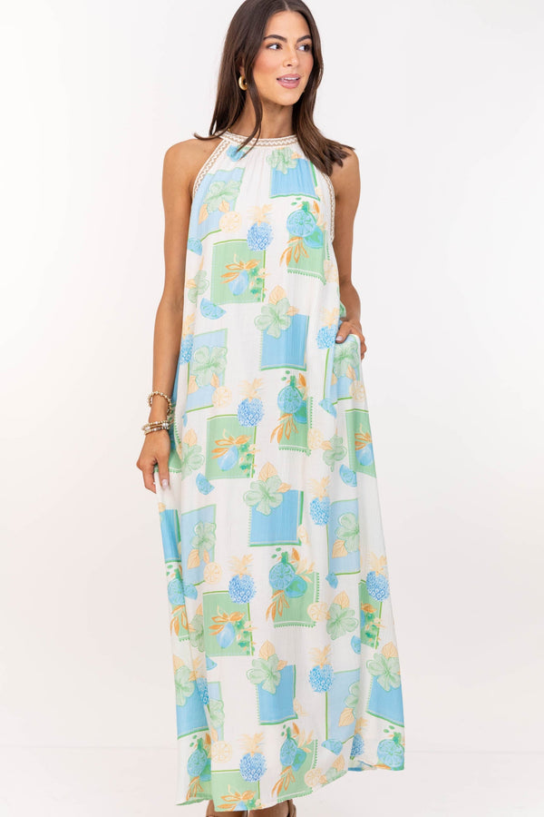 Catch The Breeze Blue Maxi Dress