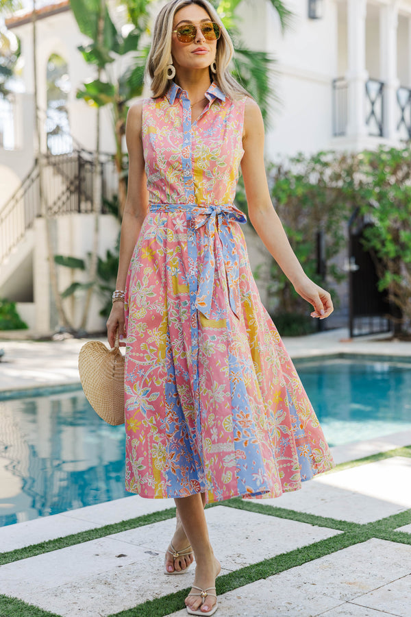 Everyday Pick Peach Floral Midi Dress – Shop the Mint