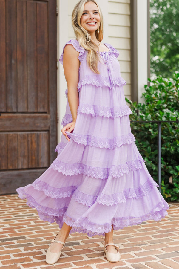 Bloom With Grace Lavender Midi Dress