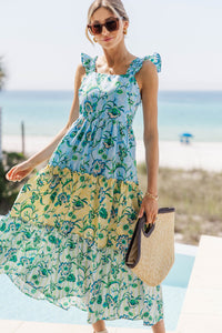 Make A Memory Blue Paisley Midi Dress