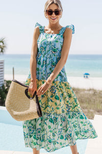 Make A Memory Blue Paisley Midi Dress