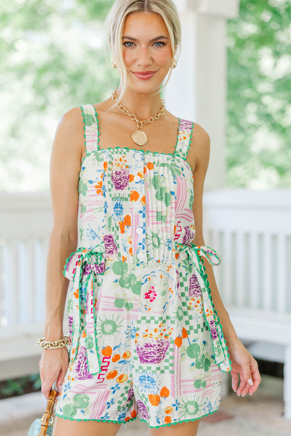 Little Things Matter Green Floral Romper