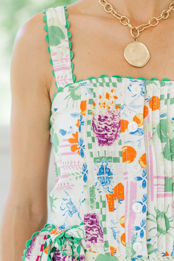 Little Things Matter Green Floral Romper