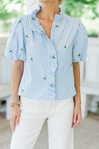 Meant For More Blue Striped Blouse