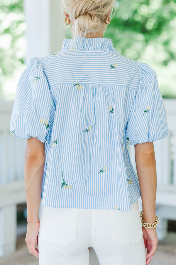 Meant For More Blue Striped Blouse