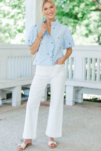 Meant For More Blue Striped Blouse